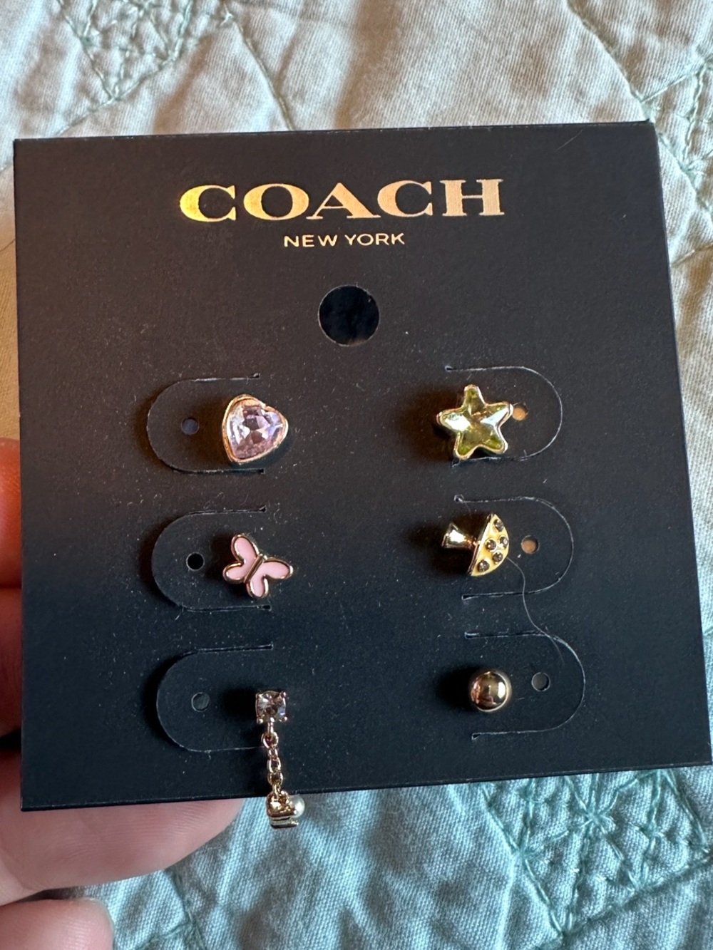 Coach Mismatch 6 stud earring set